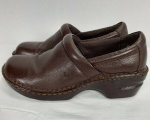 BOC Women's Peggy Brown Clog Slip-on Comfort Leather Shoe Size 8.5 M/W